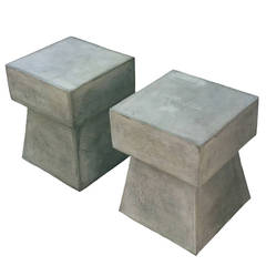 Pair of Stone Garden Tables