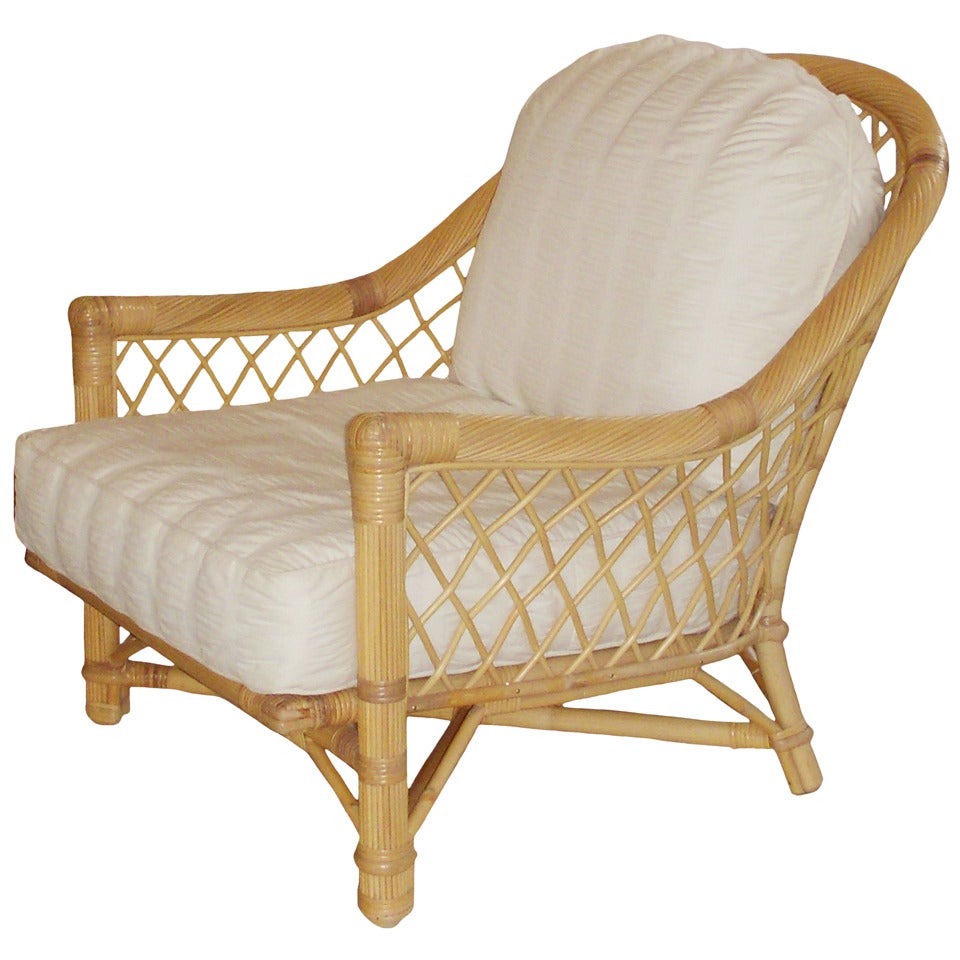 Set of Four Bielecky Rattan Lounge Chairs
