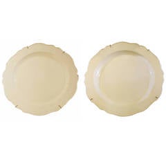 Early 19th Century Pair of Leeds Creamware Chargers