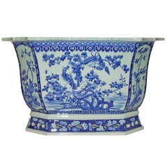 Pair Blue & White Chinese Porcelain Jardineres