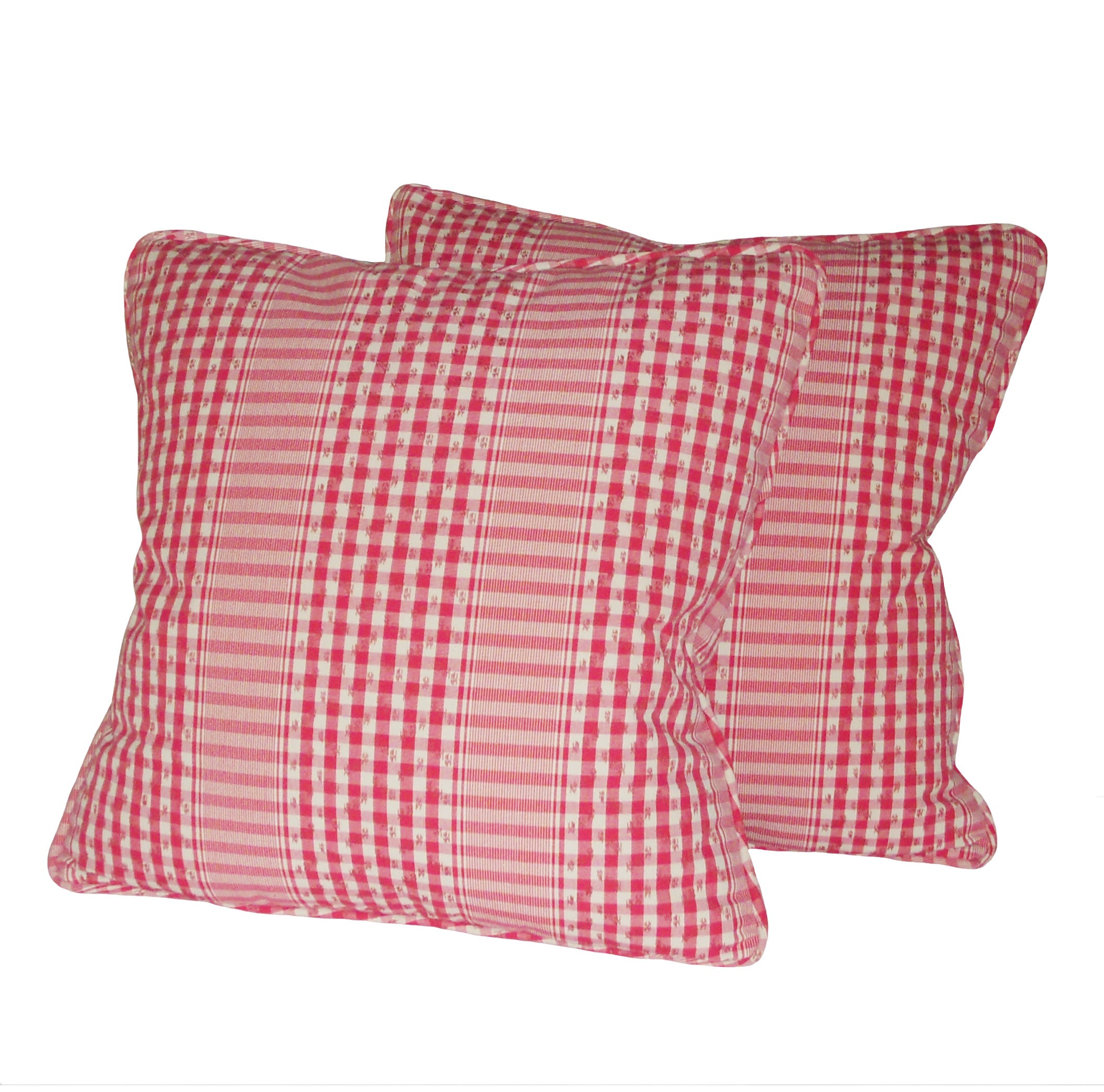 Pair of Red Gingham Pillows