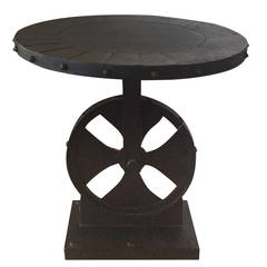 Mid-Century Industrial Iron Table