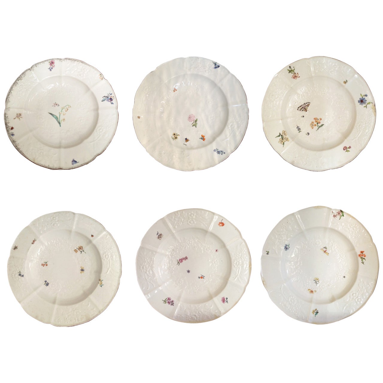 18th Century Set of Chelsea Botanical Plates For Sale