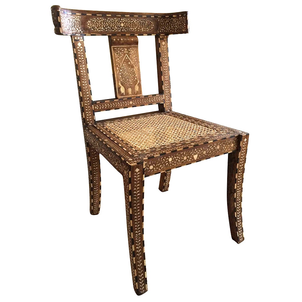 Klismos Bone Inlay Chair For Sale