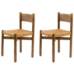 Charlotte Perriand Set of Rush Chairs