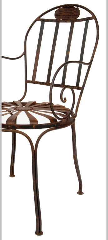 20th Century Francois Carre Sunburst Garden Chairs