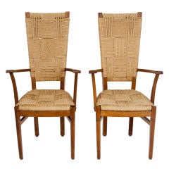 Pair of  Audoux Minet Rope Chairs