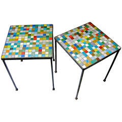 Pair of "Titillating Tile Tables"
