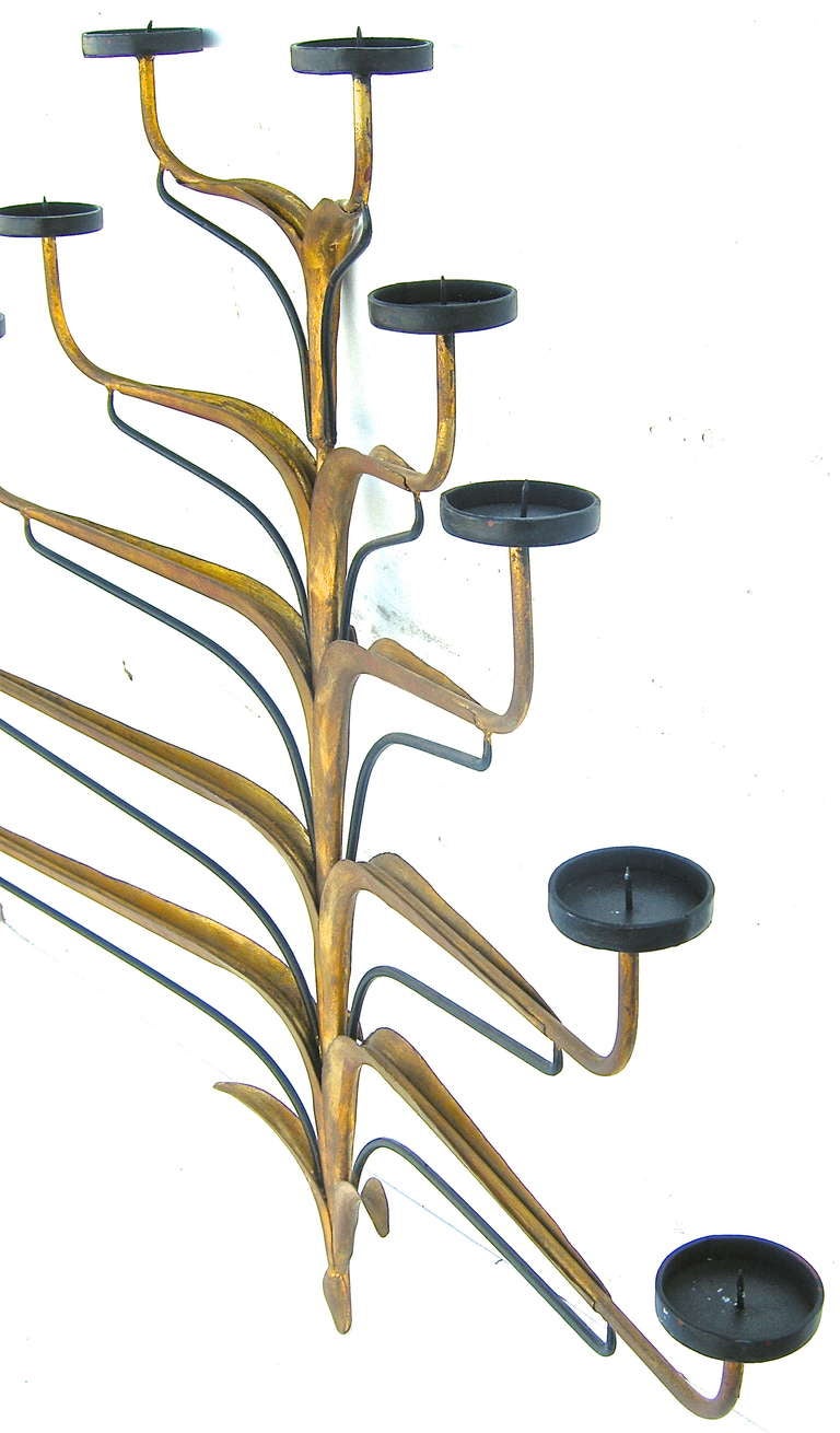 Iron Italianate Modernist Sconce For Sale