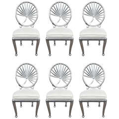 Set of Six Palm Leaf Side Chairs