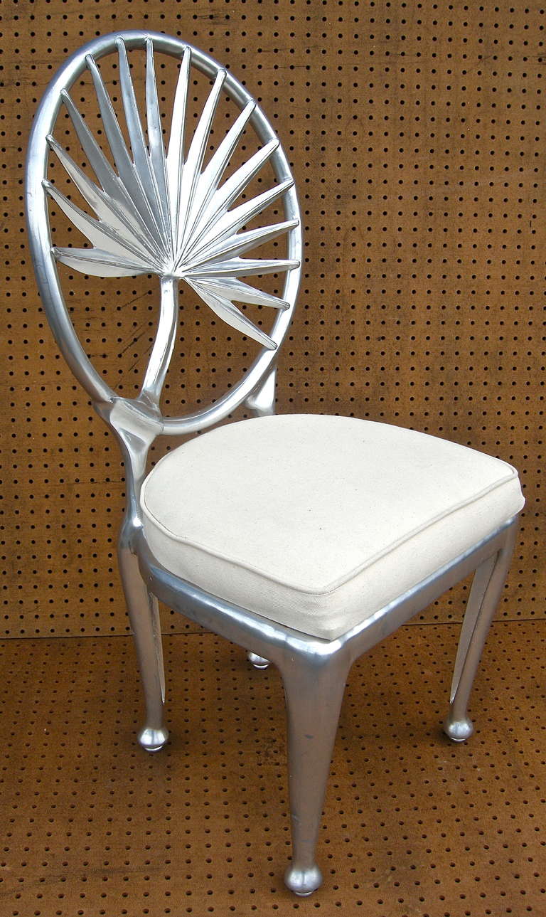 Mid-20th Century Set of Six Palm Leaf Side Chairs For Sale