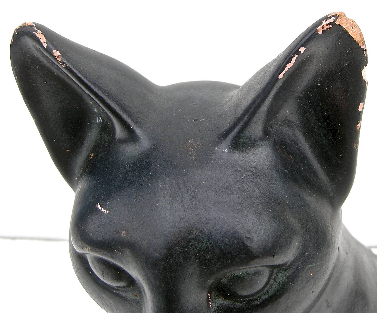 Terra Cotta Black Cat Sculpture For Sale 3