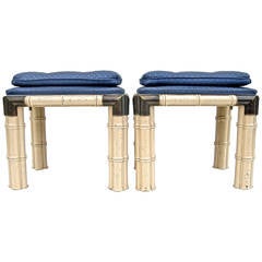 Faux-Bamboo Stools Attributed to Jansen