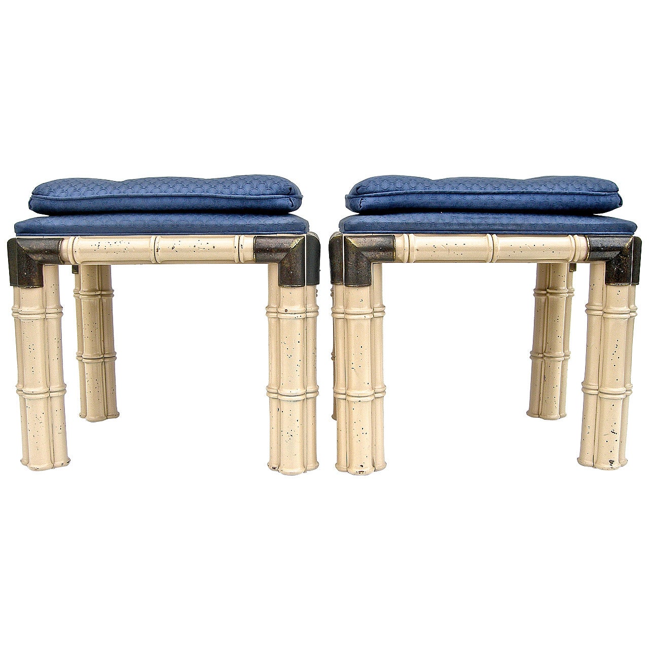 Faux-Bamboo Stools Attributed to Jansen For Sale