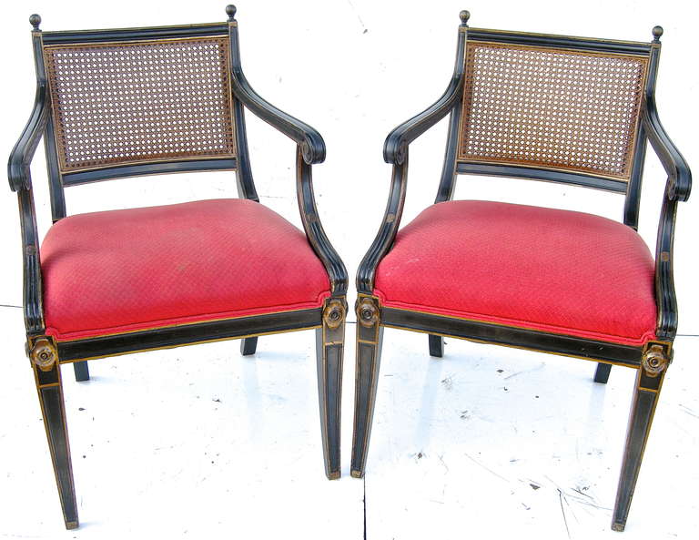 Pair of High Regency Style Armchairs In Good Condition For Sale In Cincinnati, OH