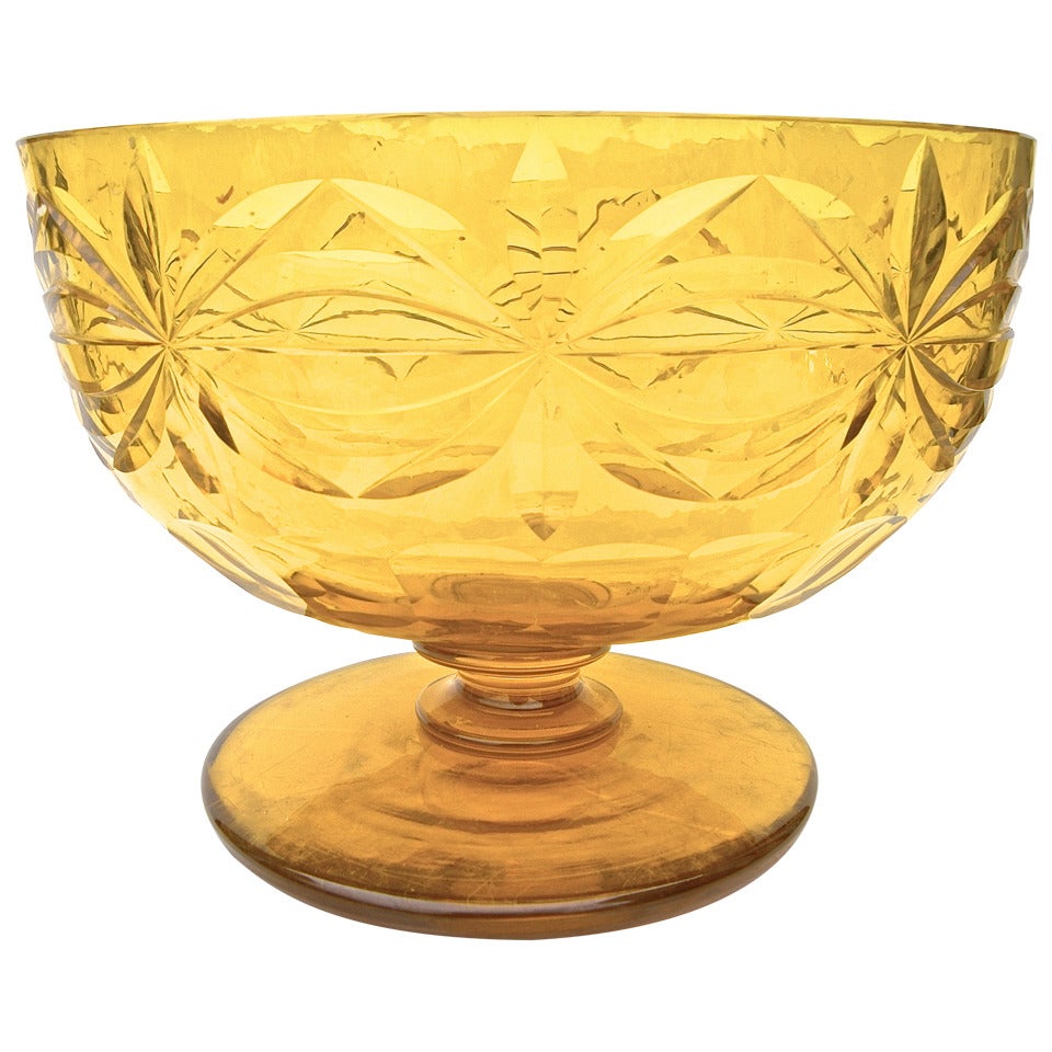 American Cut-Glass Compote For Sale