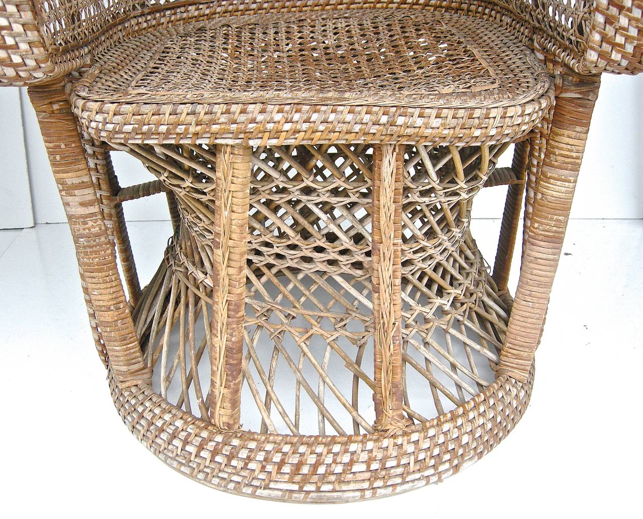 Moroccan Inspired Diminutive Wicker Armchairs For Sale 3