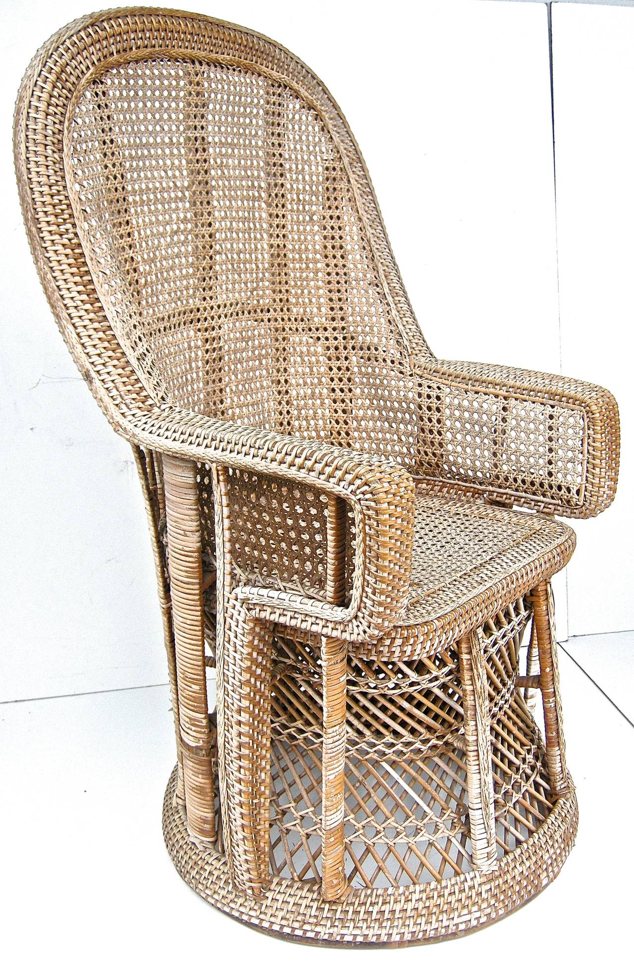 Moroccan Inspired Diminutive Wicker Armchairs In Good Condition For Sale In Cincinnati, OH
