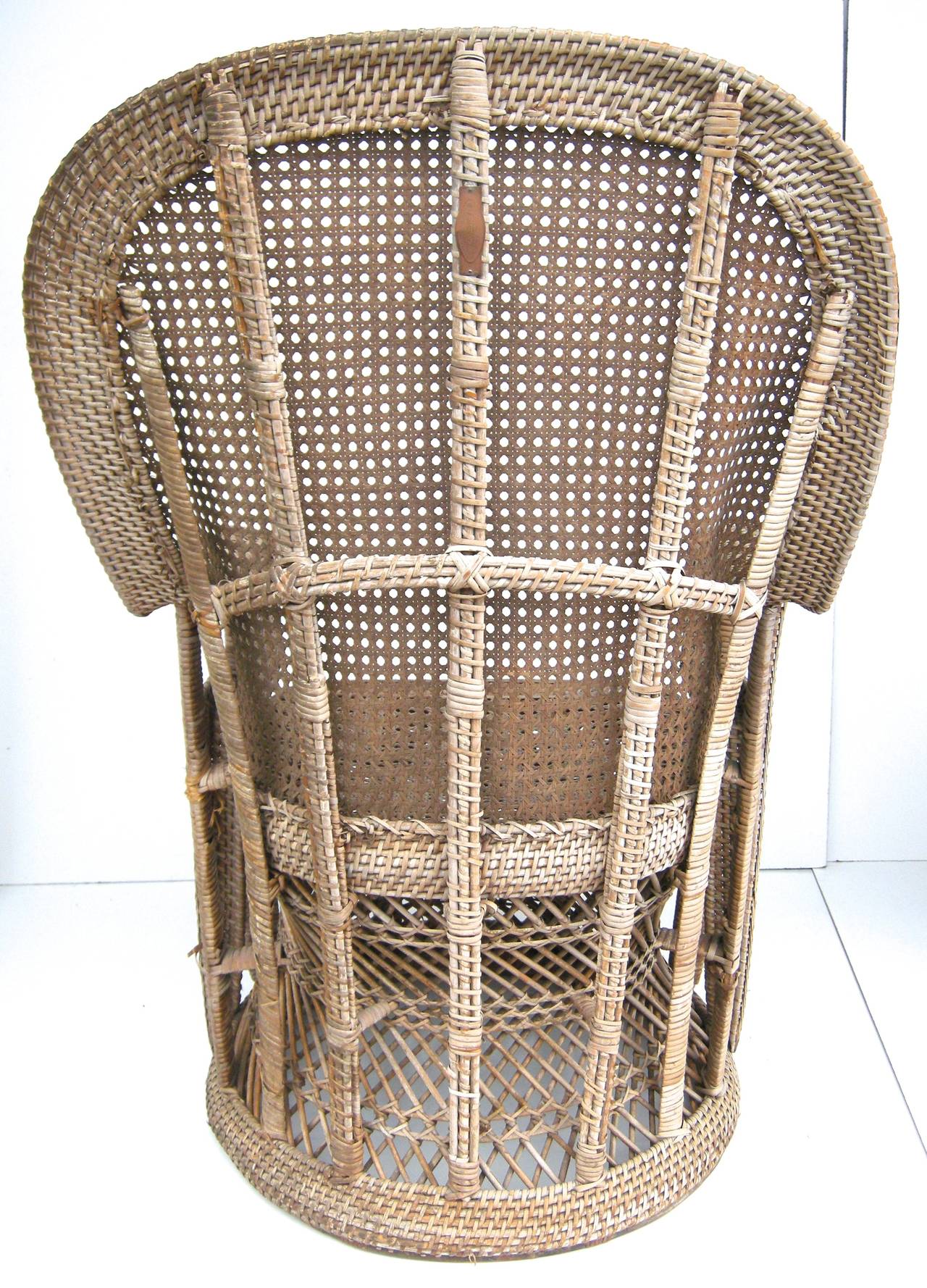 Mid-20th Century Moroccan Inspired Diminutive Wicker Armchairs For Sale