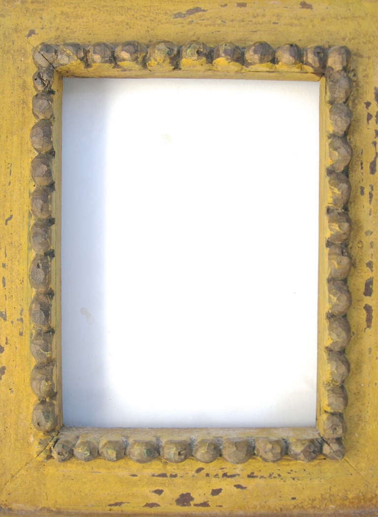 Mid-20th Century Folky Mustard Frame For Sale