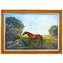 Horse In The Meadow Folk Painting