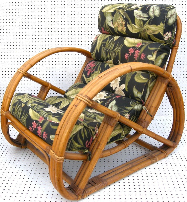 American Pair Of Curvaceous Rattan Chairs