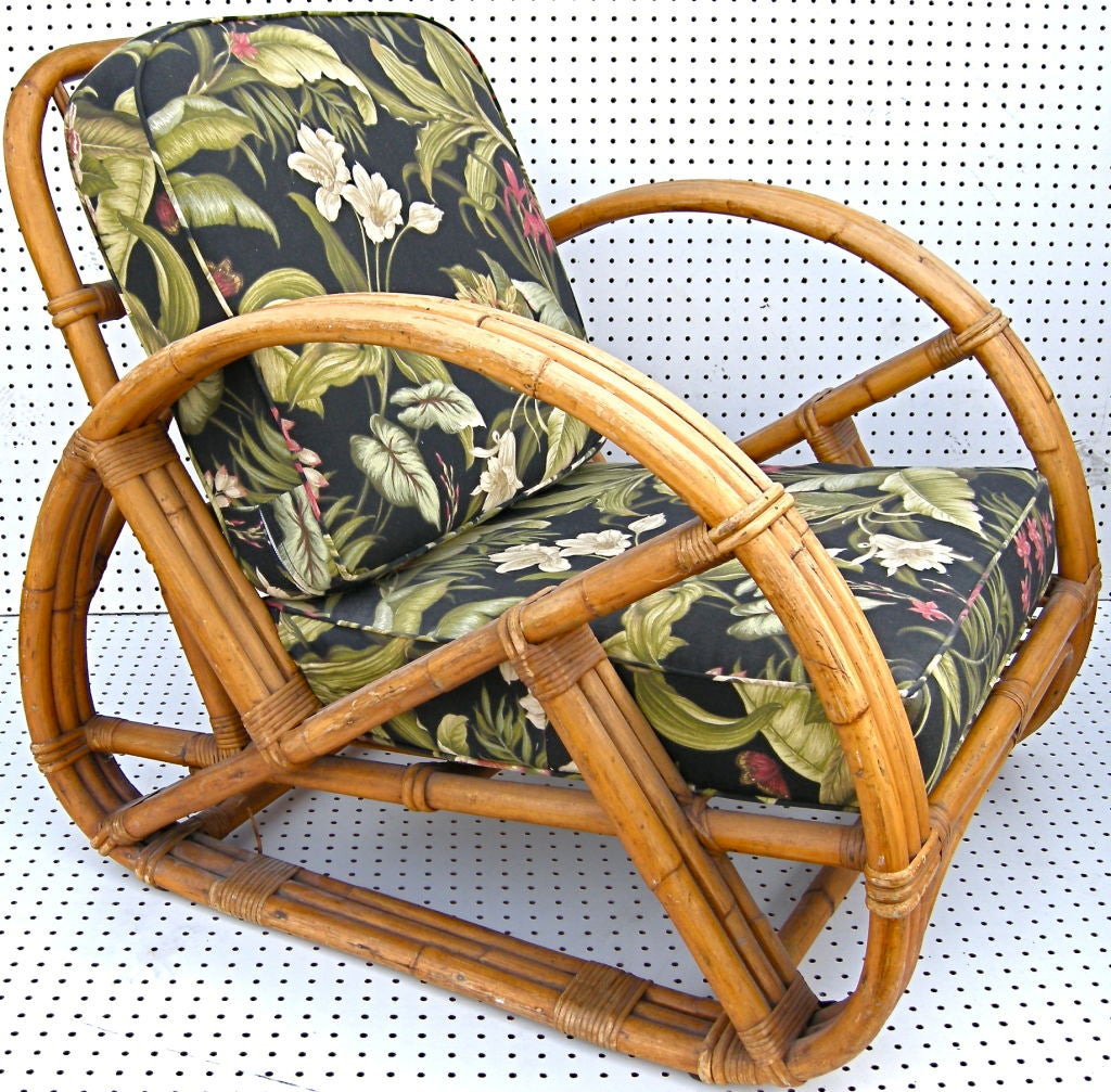Mid-20th Century Pair Of Curvaceous Rattan Chairs
