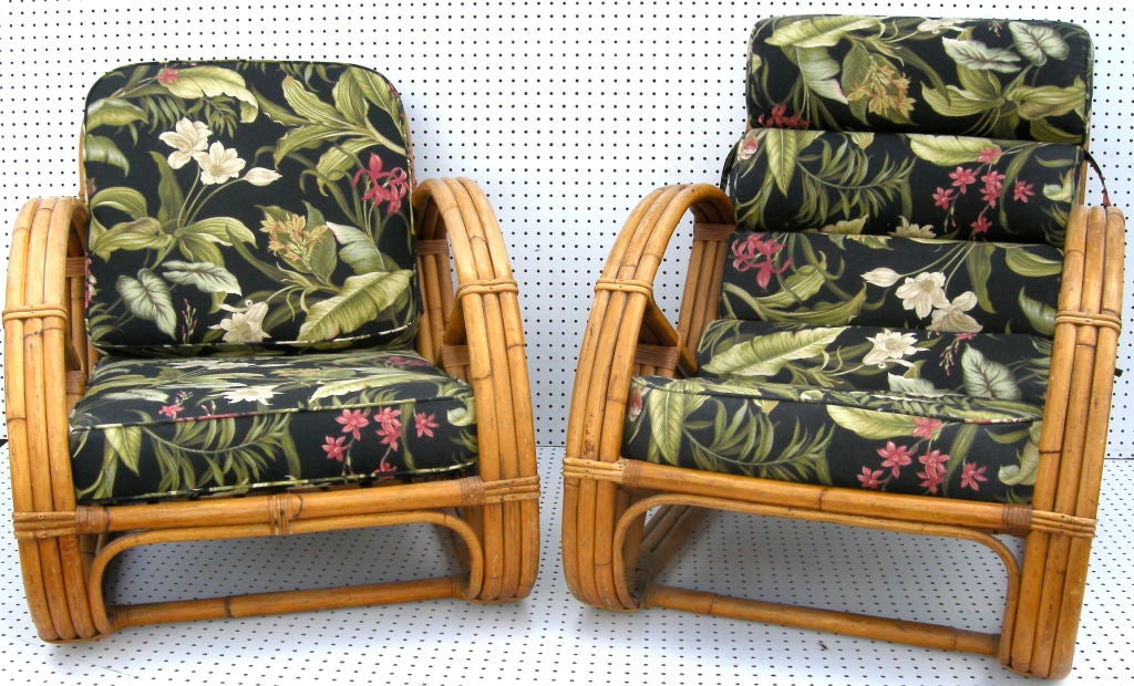 Pair Of Curvaceous Rattan Chairs 1