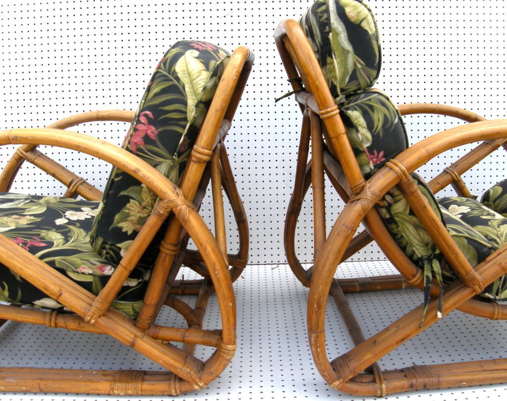 Pair Of Curvaceous Rattan Chairs 4