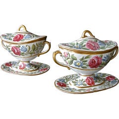 Antique Graceful Floral Compotes