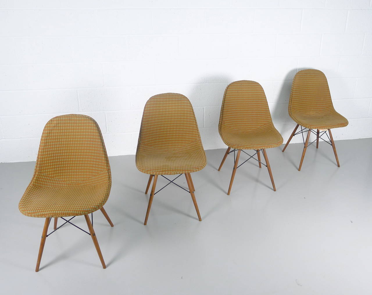 American Eames Dowel Chairs, Girard Fabric