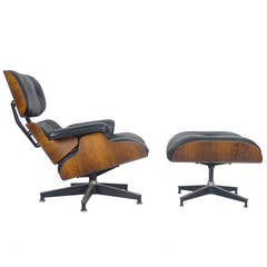 Used Chair and Ottoman by Charles and Ray Eames, 670/671