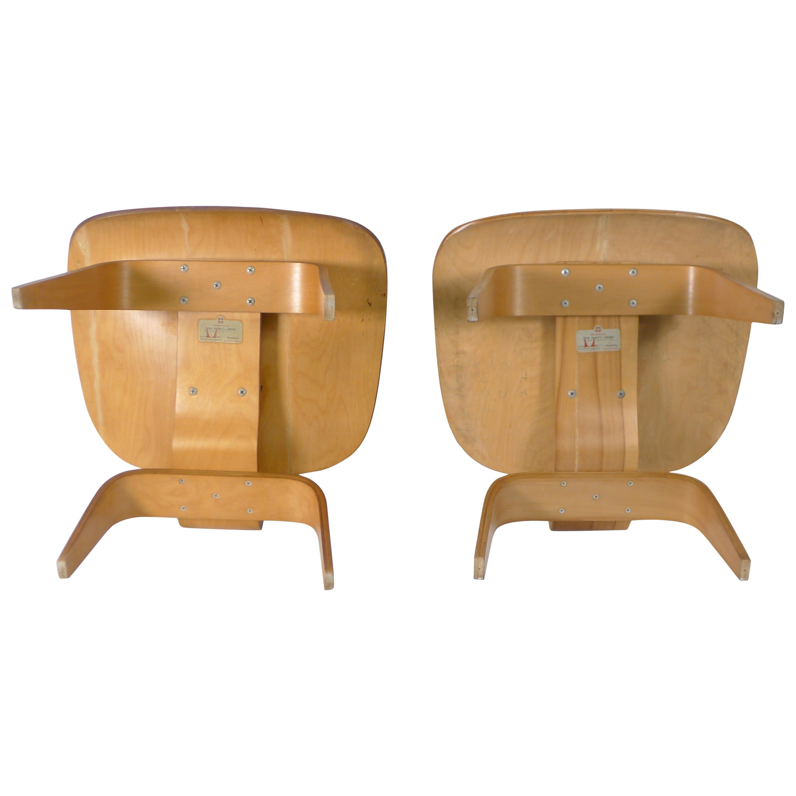 Charles and Ray Eames LCW's, 1948 Evans Labels Chairs