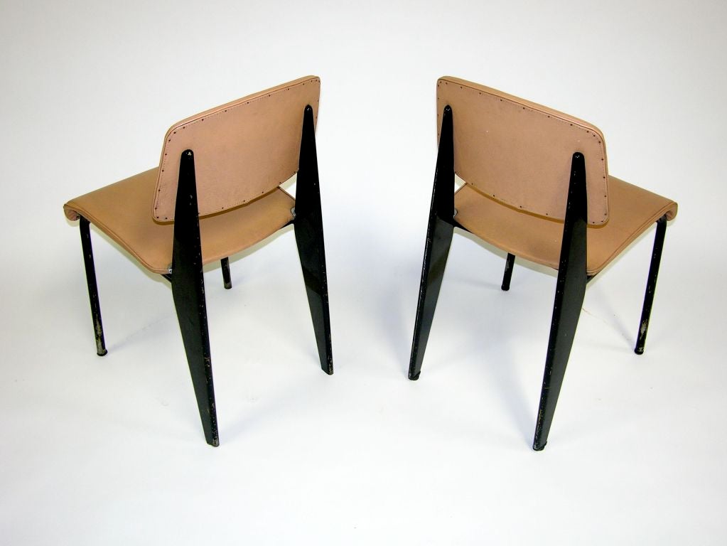 Mid-20th Century Jean Prouve ~ Set of Four  Standard Chairs