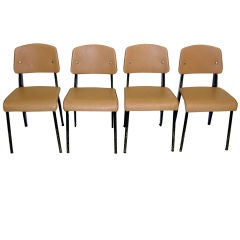 Jean Prouve ~ Set of Four  Standard Chairs