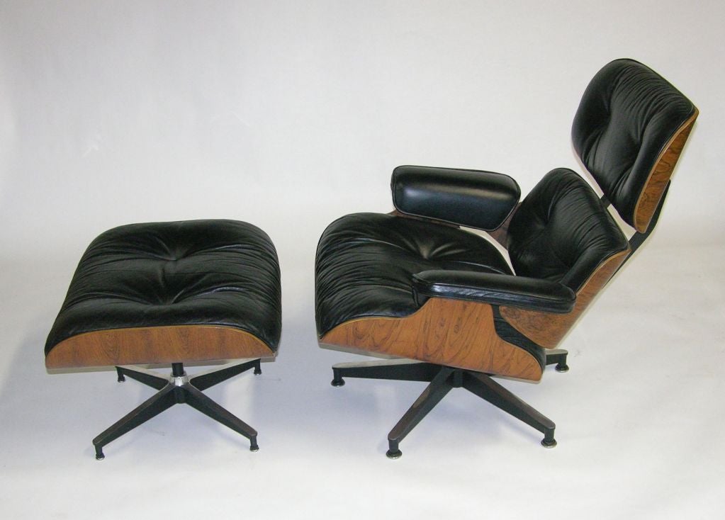 American Eames Lounge Chair and Ottoman produced by Herman Miller