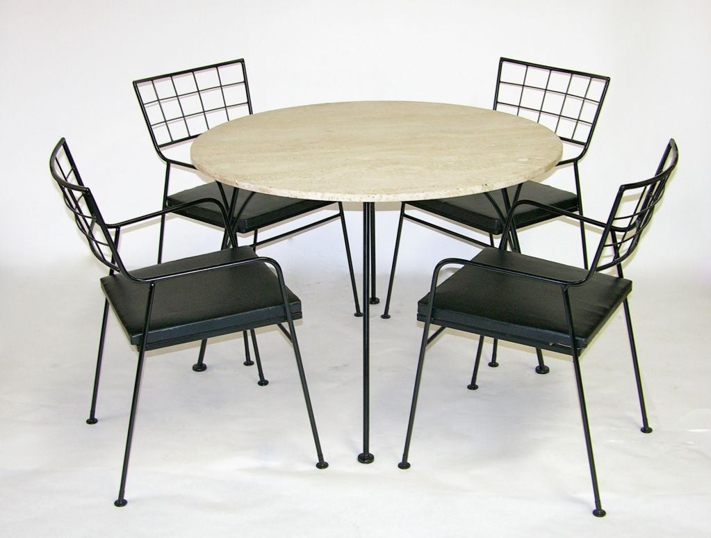 George Nelson Outdoor Table and Chairs by Arbuck