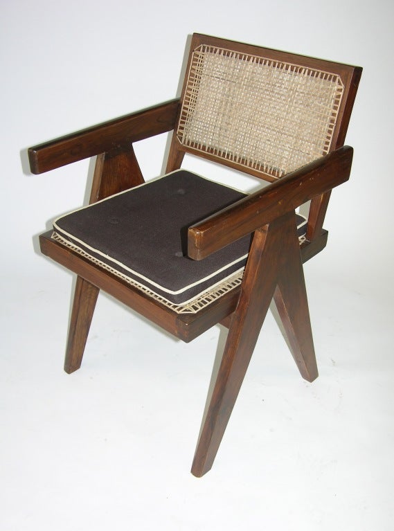 Mid-20th Century Pierre Jeanneret Conference Chair from Chandigarh