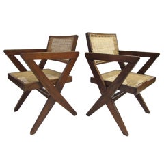 Pierre Jeanneret COA Armchairs from Chandigarh
