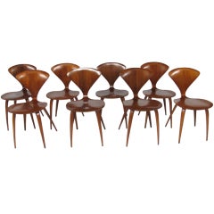 Set of Eight Norman Cherner Bent-Ply Chairs for Plycraft