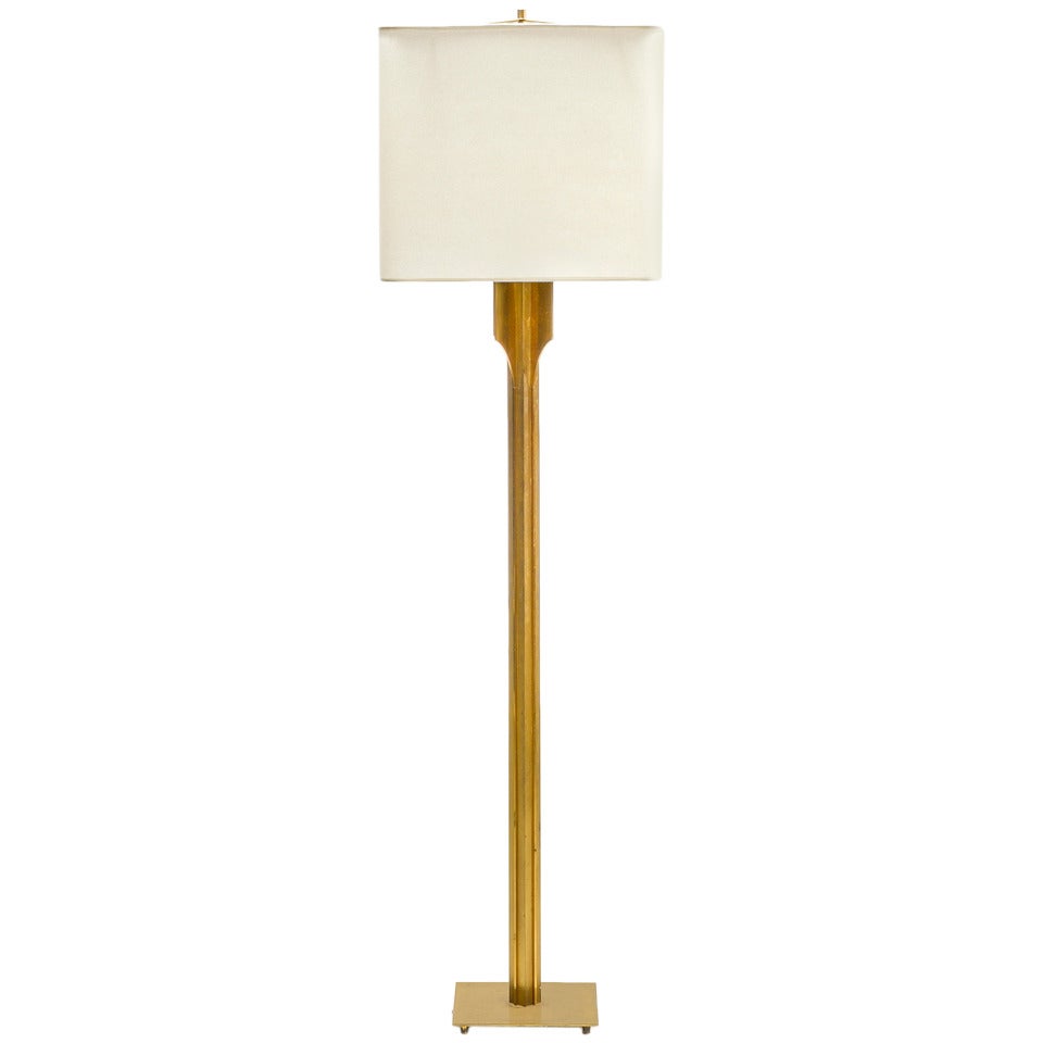 French Gilt Metal Floor Lamp For Sale