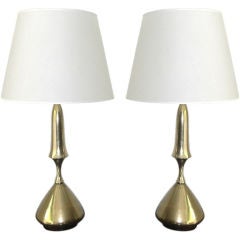 Pair of  Tall Brass Table Lamps