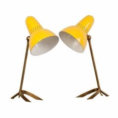Pair of French articulated desk or table lamps