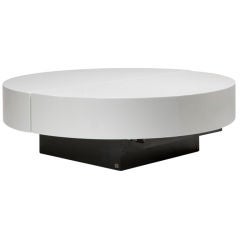 Off white lacquered coffee table and Bar by Jean Claude Mahey