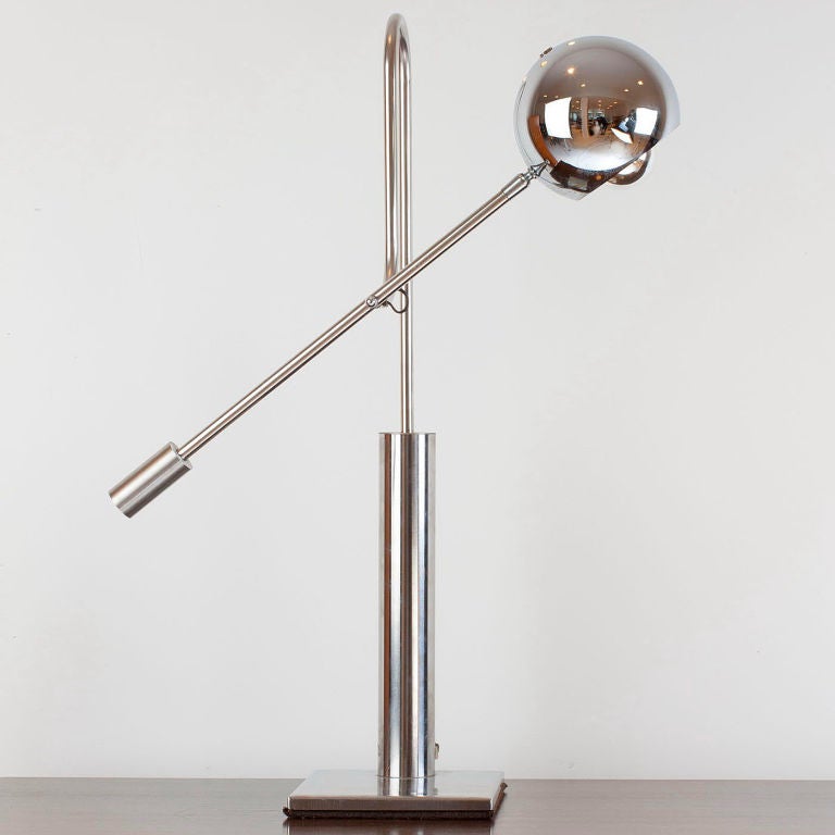 Mid-20th Century Tall articulated table lamp by Bouvier For Sale