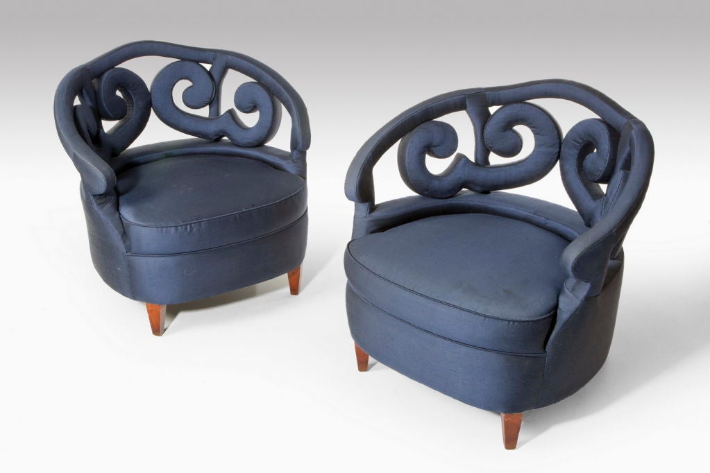 Mid-20th Century Pair of glamorous   Italian armchairs