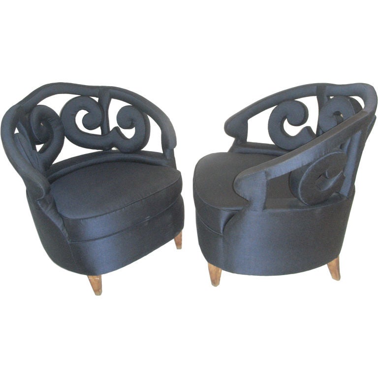 Pair of glamorous   Italian armchairs