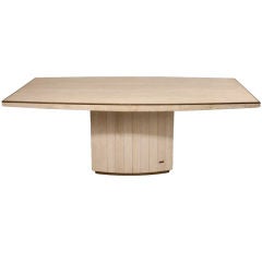 French Travertine dining table by Jean Charles