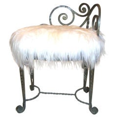 French Art Deco wrought iron stool