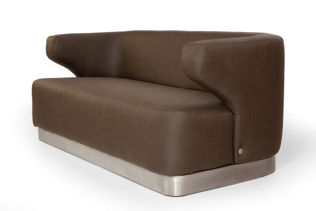 Brushed steel and upholstered sofa by Formanova